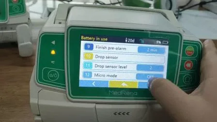 Automatische mikrointravenöse volumetrische peristaltische Touchscreen-Infusionspumpe, stapelbar, CE-gekennzeichnet